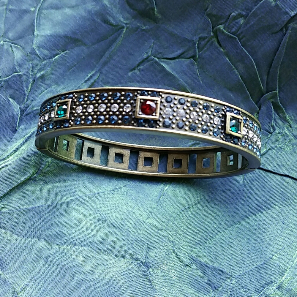 Heidi Daus Signed Studded Hinged Bracelet